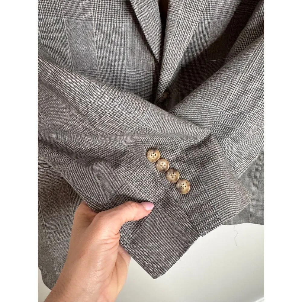 Vintage Wool Glen‎ Plaid Sport Coat Blazer USA Made Classic Mens Preppy